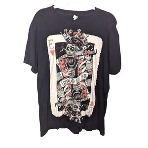 Y2K American Apparel Loyal To No One Card Skull Sword Grunge Goth shirt men L